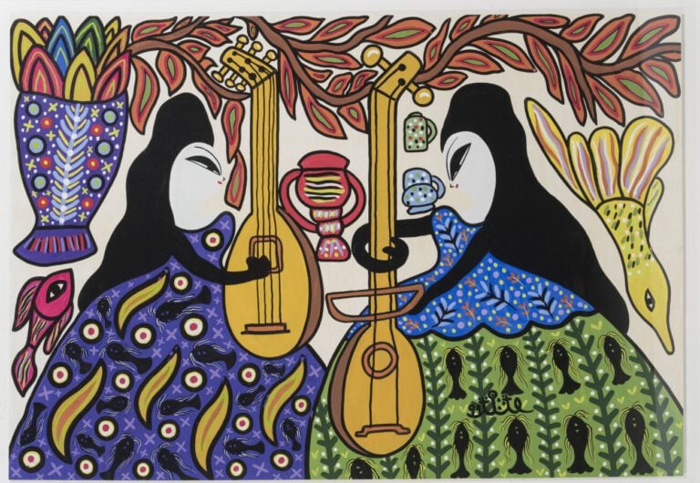 BAYA (1931-1998) - Sans titre - Gouache sur papier, signée au dos en bas à gauc…