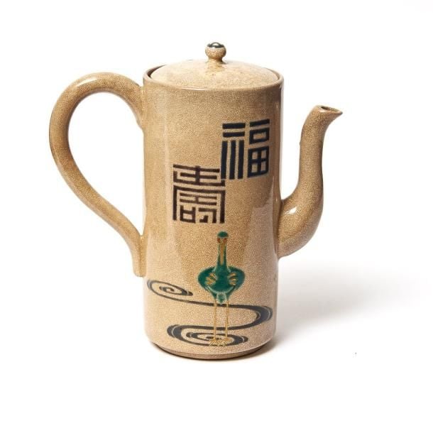 Belle cafetière en céramique Satsuma-ware de forme cylindriqu