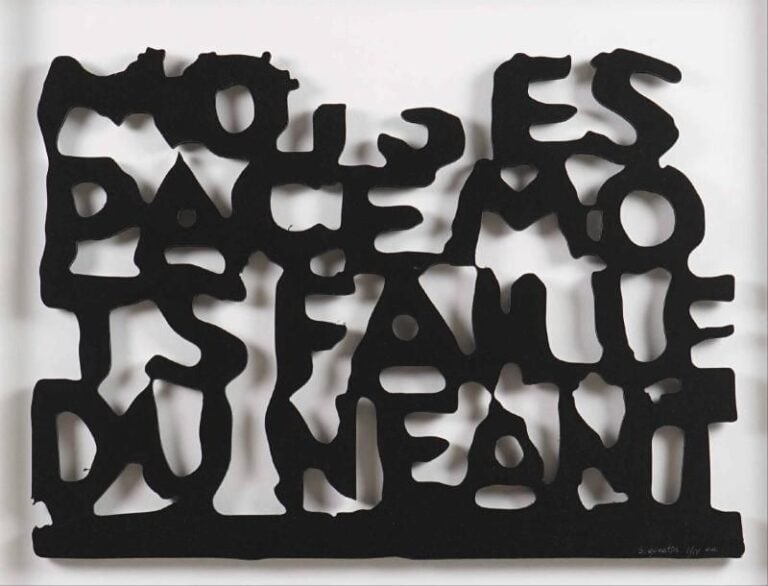 Bernard QUENTIN (Né en 1923) Composition lettriste Matière synthétique en relie