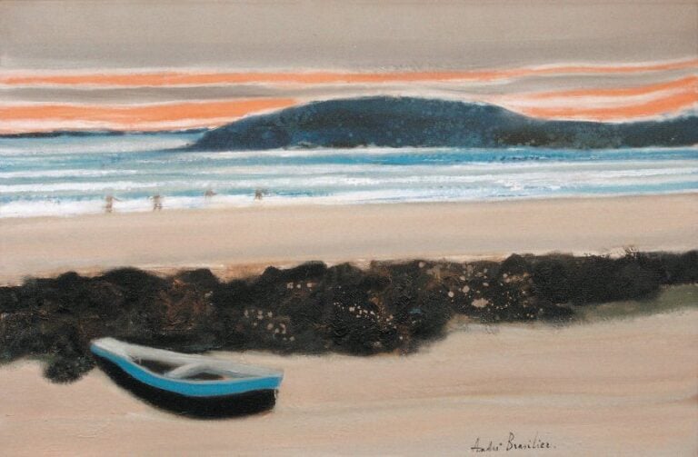 Bord de mer Huile sur toile, signée en bas à droite 85 x 100 cm