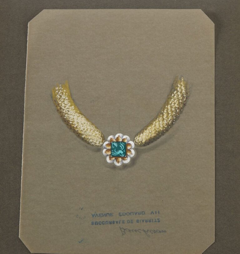 BOUCHERON - CARNET d'une vingtaine de DESSINS originaux gouachés, de bijoux et…