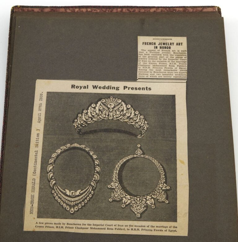 BOUCHERON - CARNET d'une vingtaine de DESSINS originaux gouachés, de bijoux et…