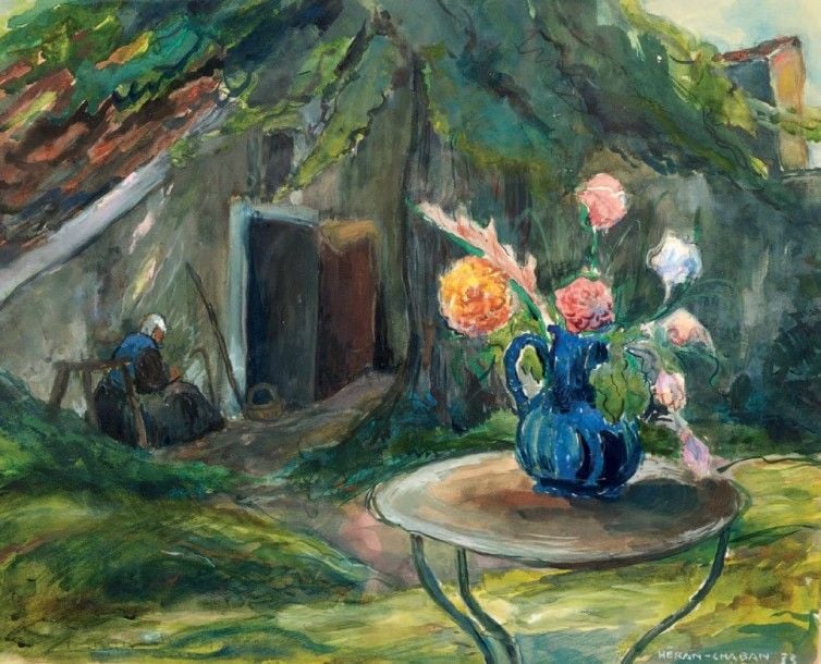 Bouquet de fleur dans un vase bleu, 1933