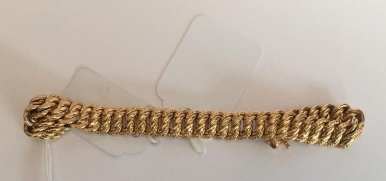 Bracelet à maillons tressés en or jaune 18 ct (750 millième