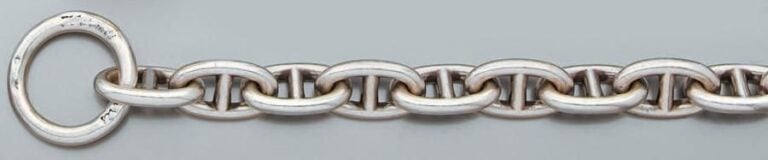 BRACELET en argent articulé, mailles «chaîne d'ancre