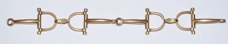 BRACELET «étriers» en or jaune (750 millièmes) ajouré et articul