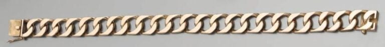 BRACELET gourmette limée en or jaun