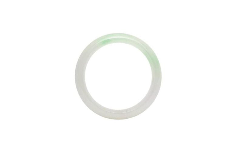 BRACELET JONC EN JADE JADEITE "MOUSSE DANS LA NEIGE"