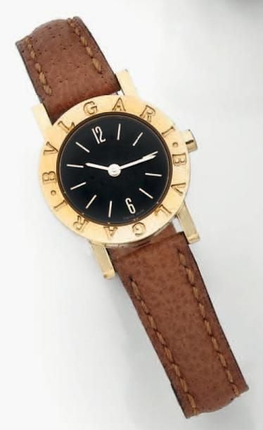 BRACELET MONTRE «B ulgari» ronde, de dame, en or jaun