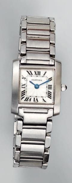 BRACELET MONTRE carrée de dame en acier, modèle «Tank Française