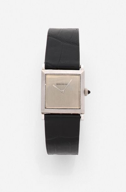 BRACELET MONTRE carrée de dame en or gris (750 millièmes