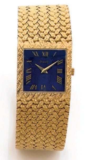 BRACELET MONTRE carrée en or jaune (750 millièmes