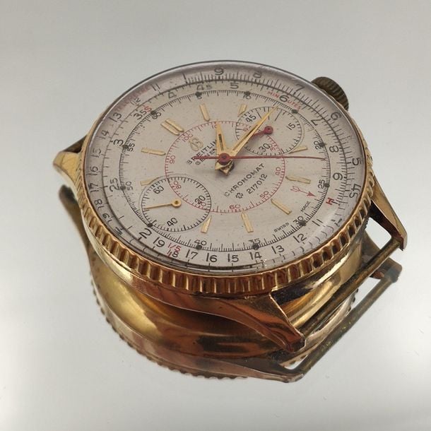 •BRACELET MONTRE chronographe deux compteurs en or jaune (750‰