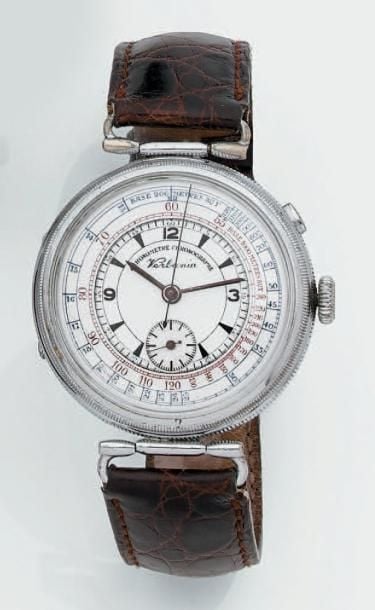 BRACELET MONTRE chronographe monopoussoir, en acie