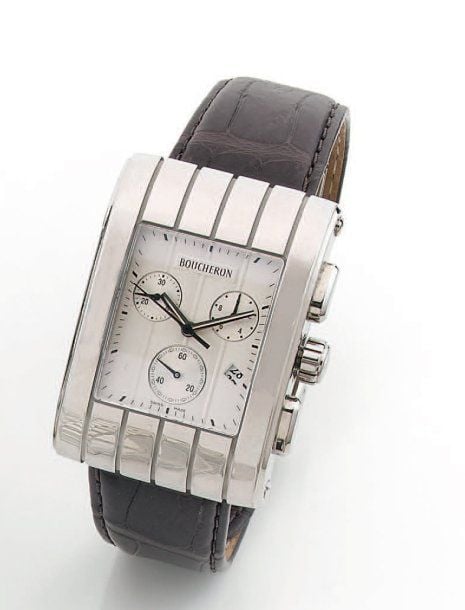 BRACELET MONTRE « chronographe » rectangulaire en acie