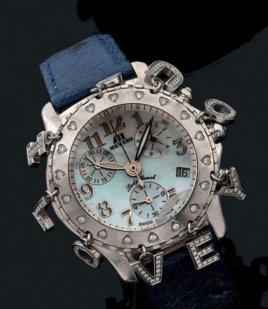 BRACELET MONTRE chronographe ronde en acier, modèle «Lady Beach