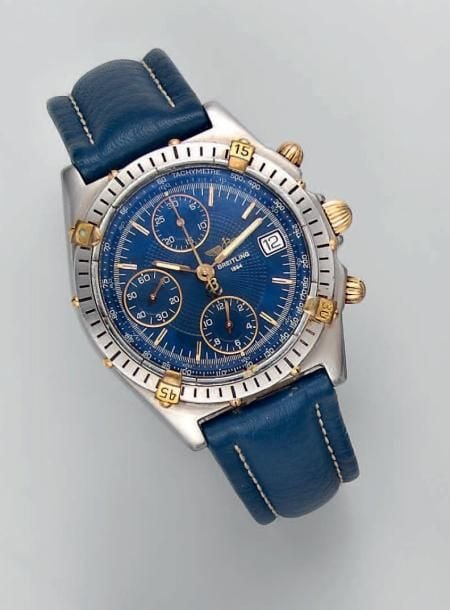 BRACELET MONTRE chronographe, ronde en acier pour homme, modèle «Chronomat