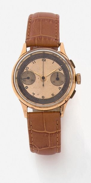 BRACELET MONTRE chronographe, tachymètre, en or jaune (750 millièmes