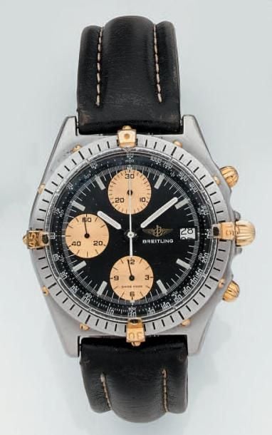 BRACELET MONTRE chronographe, trois compteurs, en acie