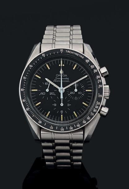 BRACELET MONTRE chronographe, trois compteurs, en acier modèle «Speedmaster Professional