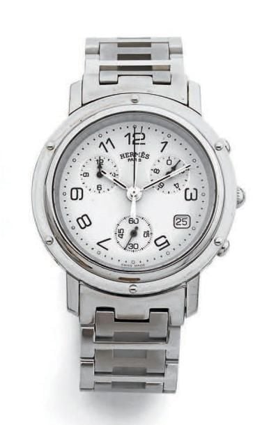 BRACELET MONTRE chronographe, trois compteurs, ronde, en acie