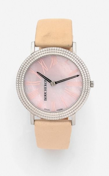 BRACELET MONTRE «Clous de Paris» ronde en acie