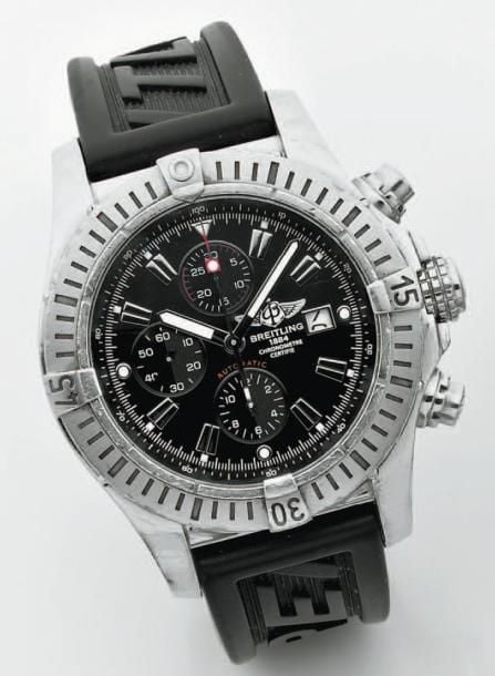 BRACELET MONTRE d'homme, chronographe, ronde en acie