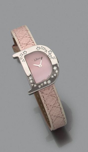 BRACELET MONTRE de dame, «D de Dior » en acie