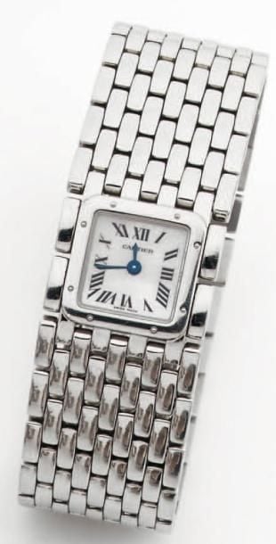 BRACELET MONTRE de dame de forme carrée en acier, modèle « ruban