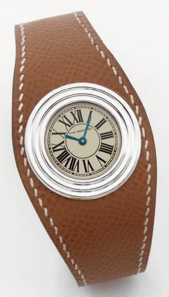 BRACELET MONTRE de dame de forme ronde en or gri