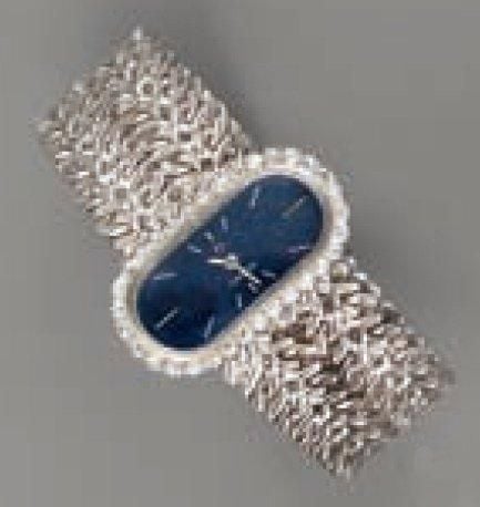 BRACELET MONTRE de dame, oblongue, en or gri