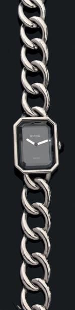 BRACELET MONTRE de dame octogonale en acier, modèle «Mademoiselle