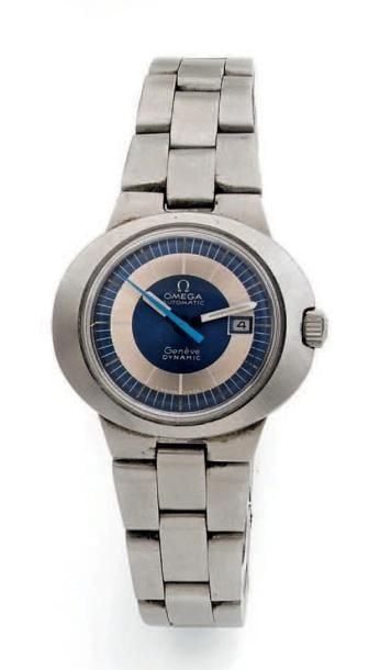 BRACELET MONTRE de dame, ronde, en acier, modèle «Dynamique