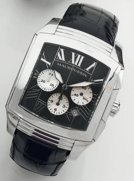 BRACELET MONTRE de forme carrée, chronographe, modèle « Fouga