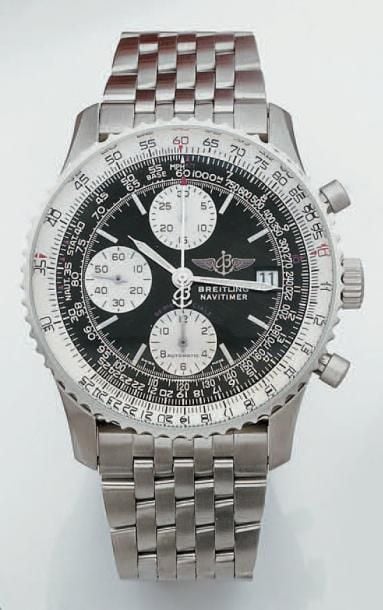 BRACELET MONTRE en acier, chronographe, trois compteur