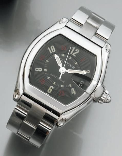 BRACELET MONTRE en acier, de forme «tonneau», modèle «Roadster