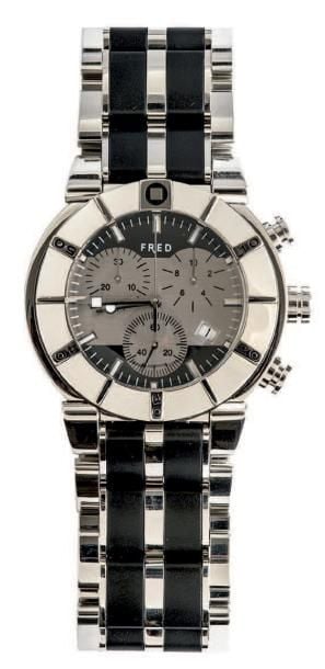 BRACELET MONTRE en acier, modèle «Gladiateur Chronographe