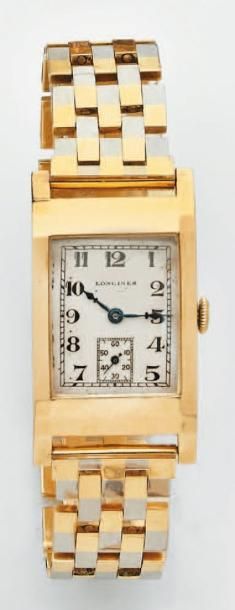 BRACELET MONTRE en or jaune et gris articulé