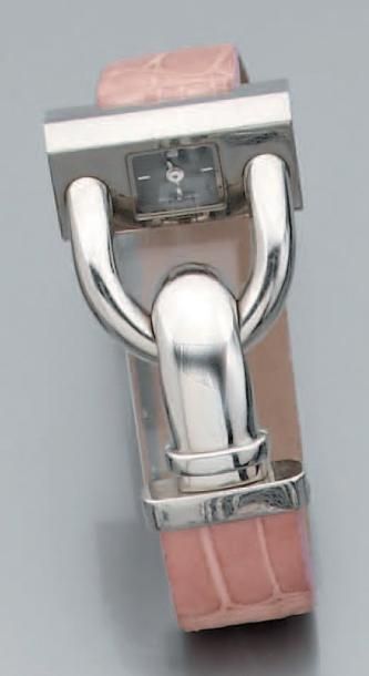 BRACELET-MONTRE modèle «Cadenas» en acier de dam