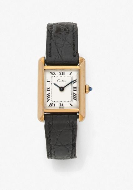 •BRACELET MONTRE modèle «Tank» en plaqué o