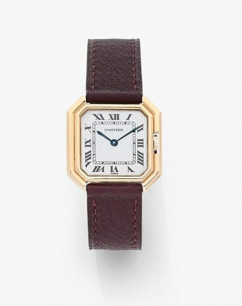•BRACELET MONTRE octogonale, modèle «Ceinture», en or jaune (750‰