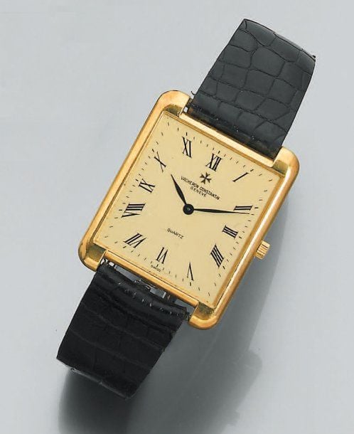 BRACELET MONTRE plat rectangulaire en or jaun