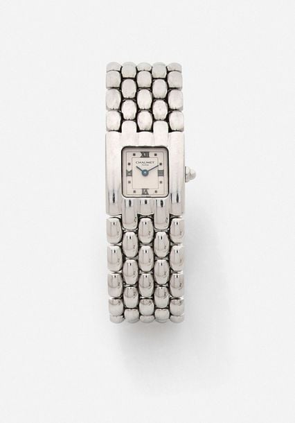 BRACELET MONTRE rectangulaire de dame, modèle «Khesis» en acie