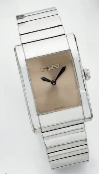 BRACELET MONTRE rectangulaire en acier, modèle «Icare