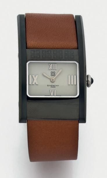 BRACELET MONTRE rectangulaire en métal noirc