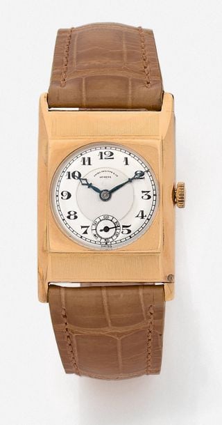 BRACELET MONTRE rectangulaire en or jaune (750 millièmes