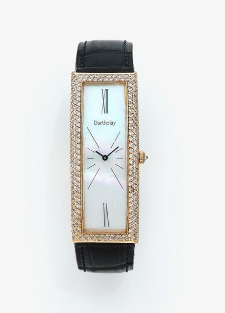•BRACELET MONTRE rectangulaire en or jaune (750‰