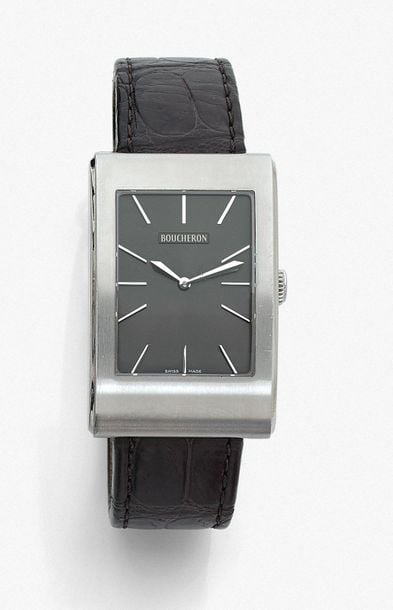 •BRACELET MONTRE rectangulaire modèle «Reflet Icare» en acie
