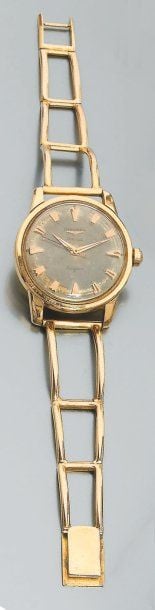 BRACELET MONTRE, rond, en or jaune modèle « Conquest