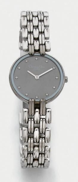 BRACELET MONTRE ronde de dame en acier, modèle «Bagheera